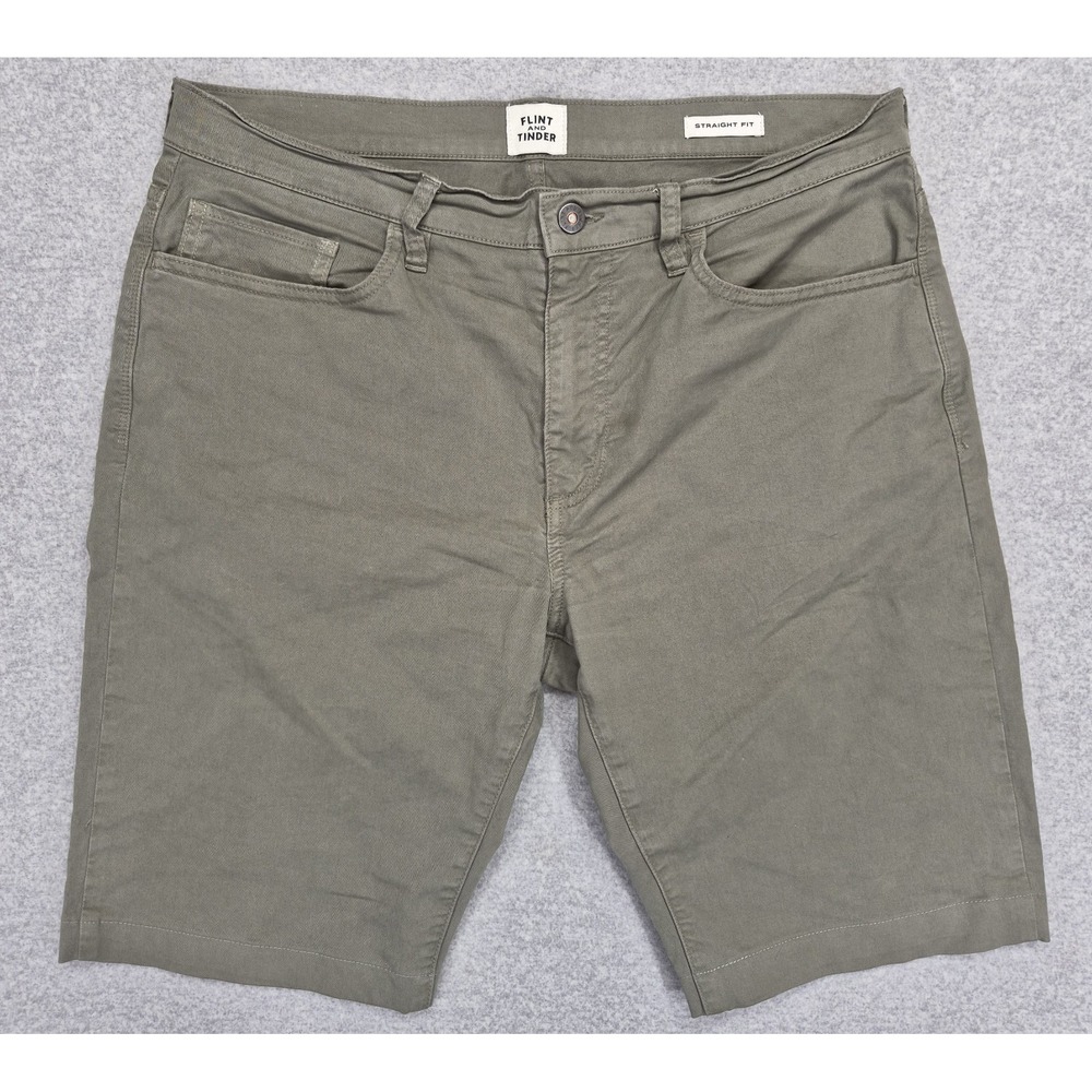 Flint and Tinder 365 Chino Shorts Mens 33 Dark Sand Stretch 10" Inseam Huckberry